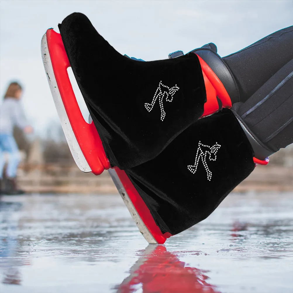 

1Pair Supple Polyester Skating Boot Covers Elastic Ice Skate Guards for Hockey Figure Roller Skates Wear-Resistant Skating Boot