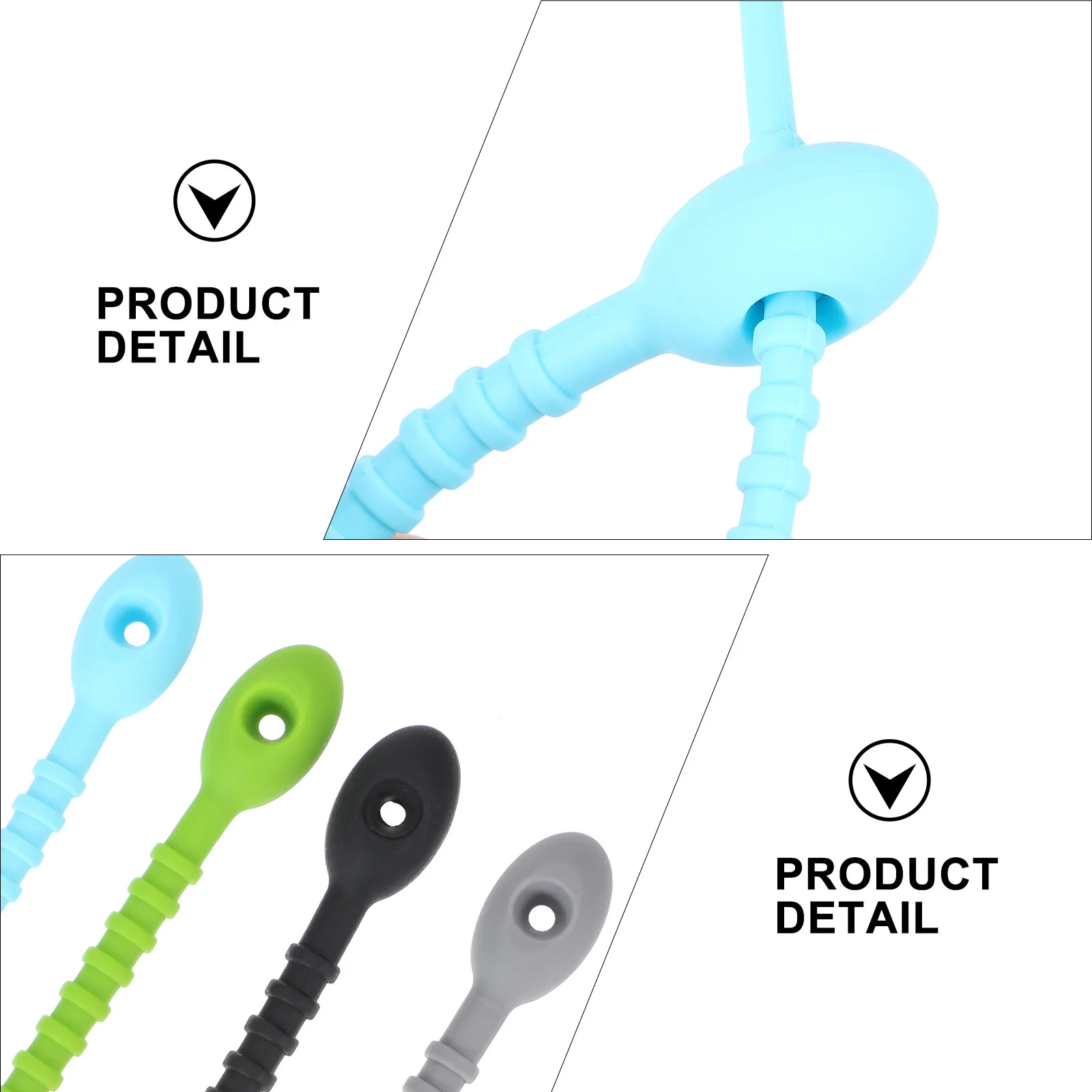 8Pcs Silicone Binding Ties Food Grade Reusable Organizers Multi-Use Self- for Kitchen Pantry Cable Management