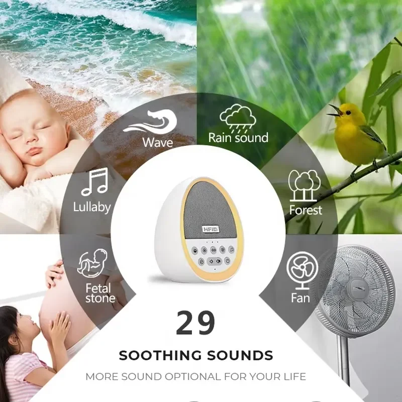 BOLRZO HiFiD high quality rechargeable no cycle 29 soothing sound machine baby white noise machine portable