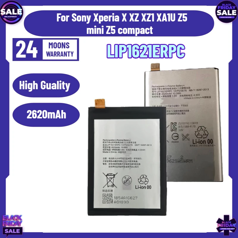 

New Phone LIP1621ERPC Battery For Sony Xperia X XZ XZ1 XA1U Z5 mini Z5 compact E5823 E5803 F3216 F3215 F5321 F3216 + Tool