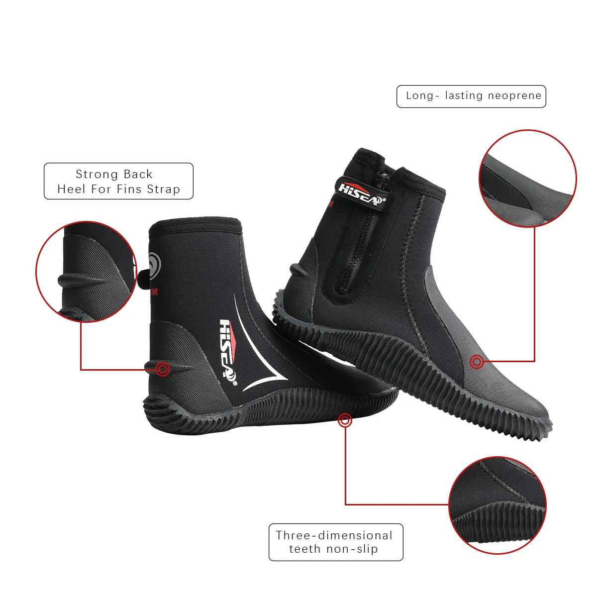 Hisea5mm Neopren verdickte Sohle Tauch stiefel für Männer und Frauen High Top warme Anti-Rutsch-Tief tauch schuhe Angeln