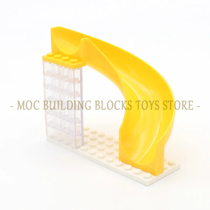 MOC Brick 28466 27976 28387 11267 Slide Playground Spiral Staircase Building Blocks Compatible All Brands Assembles Street View