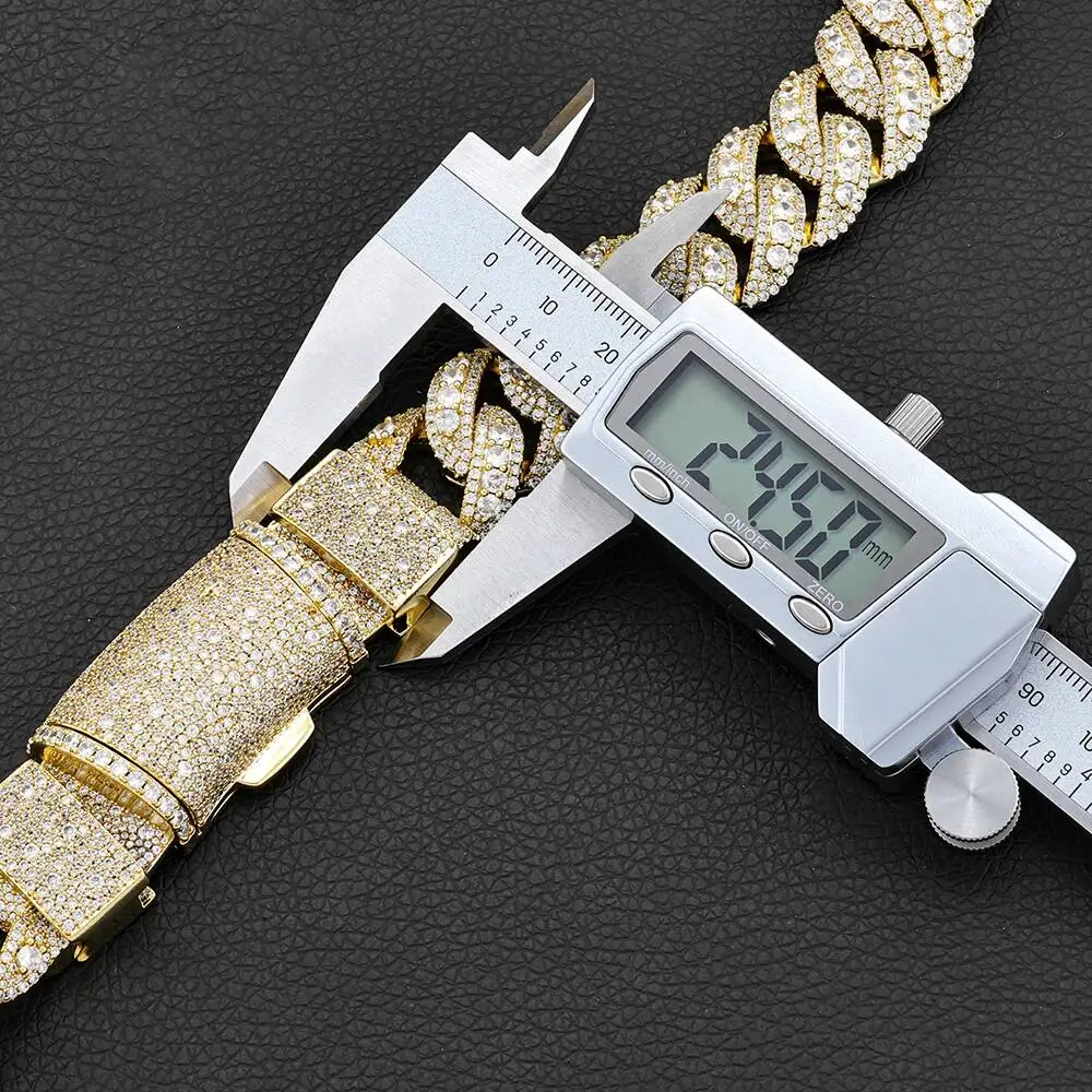 Nuoya Hip Hop Iced Out Cuban Link Chain Shining CZ Rose Gold Plated Men's Birthday Gift