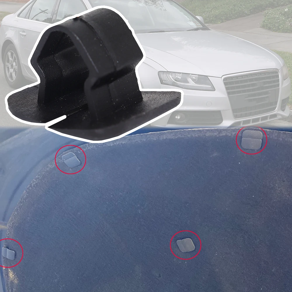 20Pcs For Audi A4 B6 B7 B8 B9 2000 2001 2002 2003 - 2013 2014 2015 2016 2017 2018 2019 Engine Hood Clips Sound Insulation Rivets