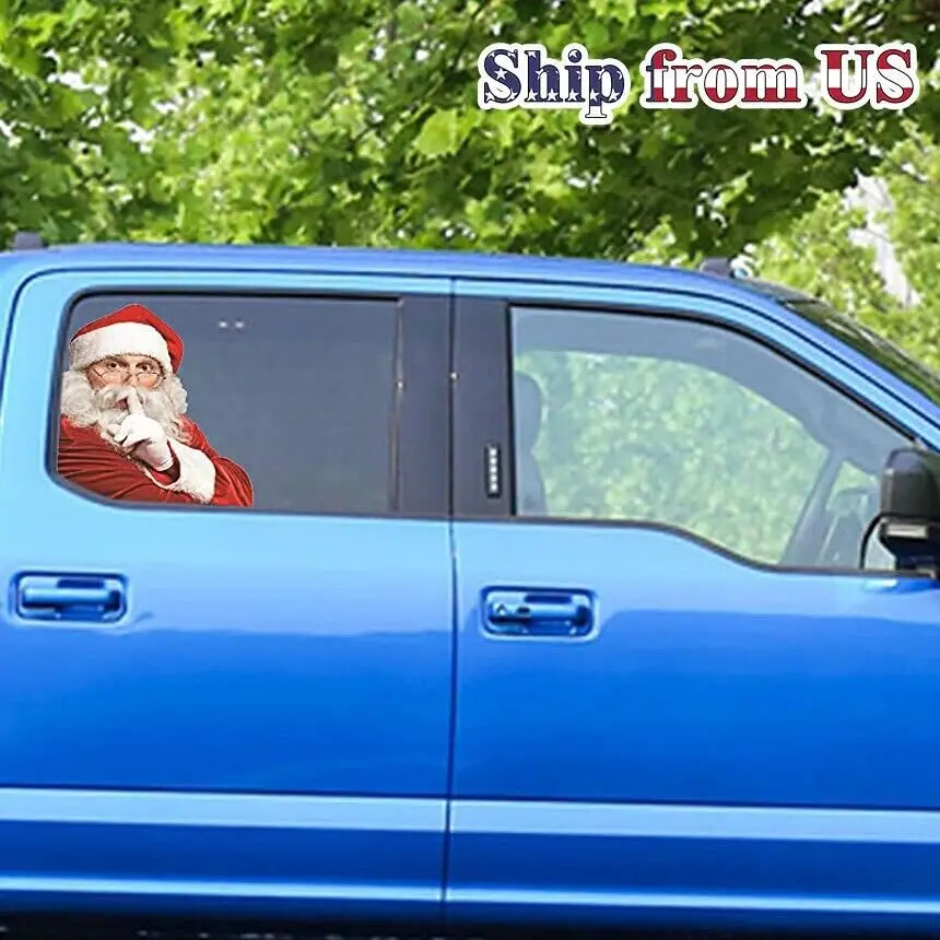 Santa Claus Car Sticker Passenger Side Indoor Window Vinyl Decal Christmas Decor