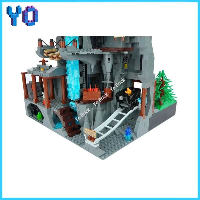 

Nature Working Waterfall MOC Bricks, Realistic Landscape Building Set for Desktop Display