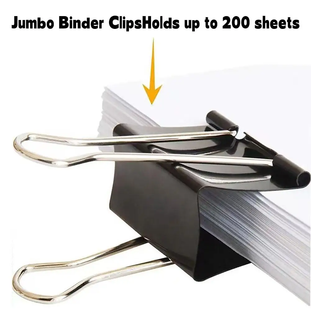 Pinzas para sujetar Clips de Bulldog, Clips plegables de 25mm, pinzas de papelería de papel para oficina, escuela, hogar y cocina, 48 piezas