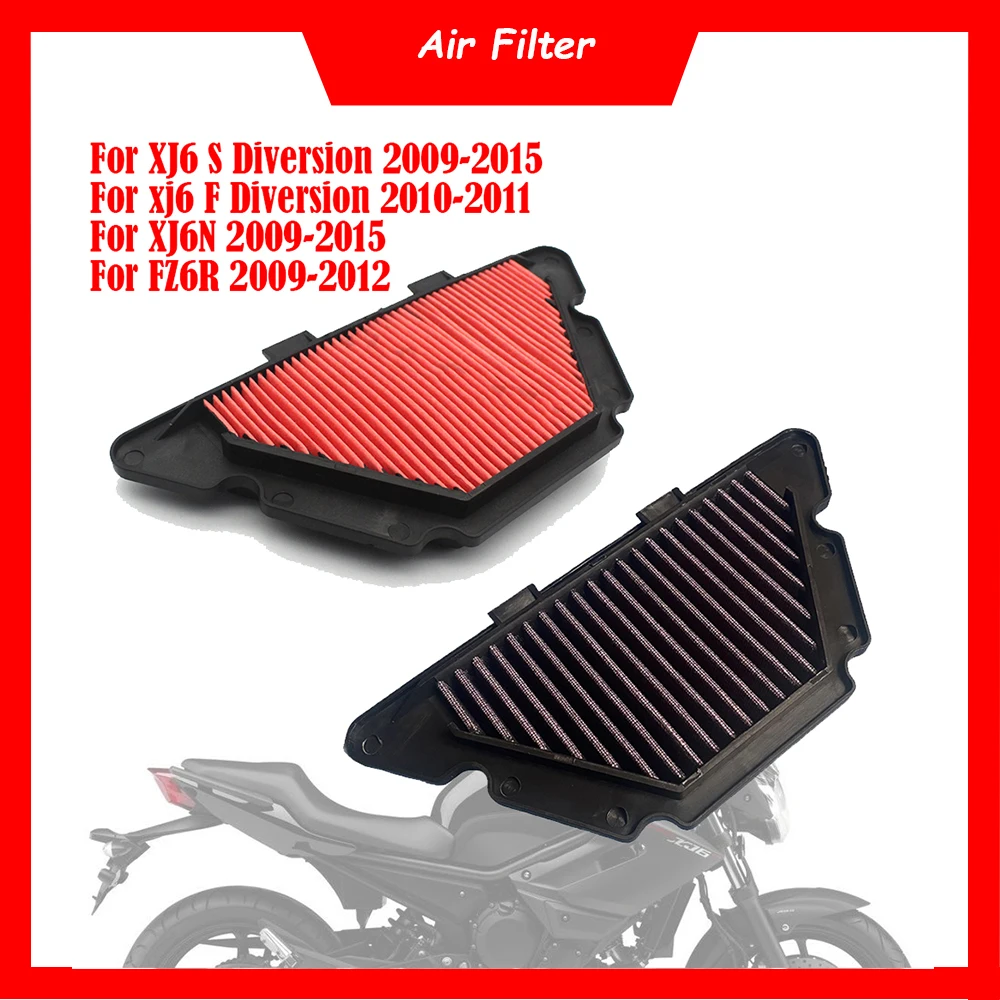 

Motorcycle Engine Air Filter Cleaner Air Intake Filter Element For Yamaha XJ6 S/F Diversion XJ6N 2009-2015 FZ6R 2009-2012