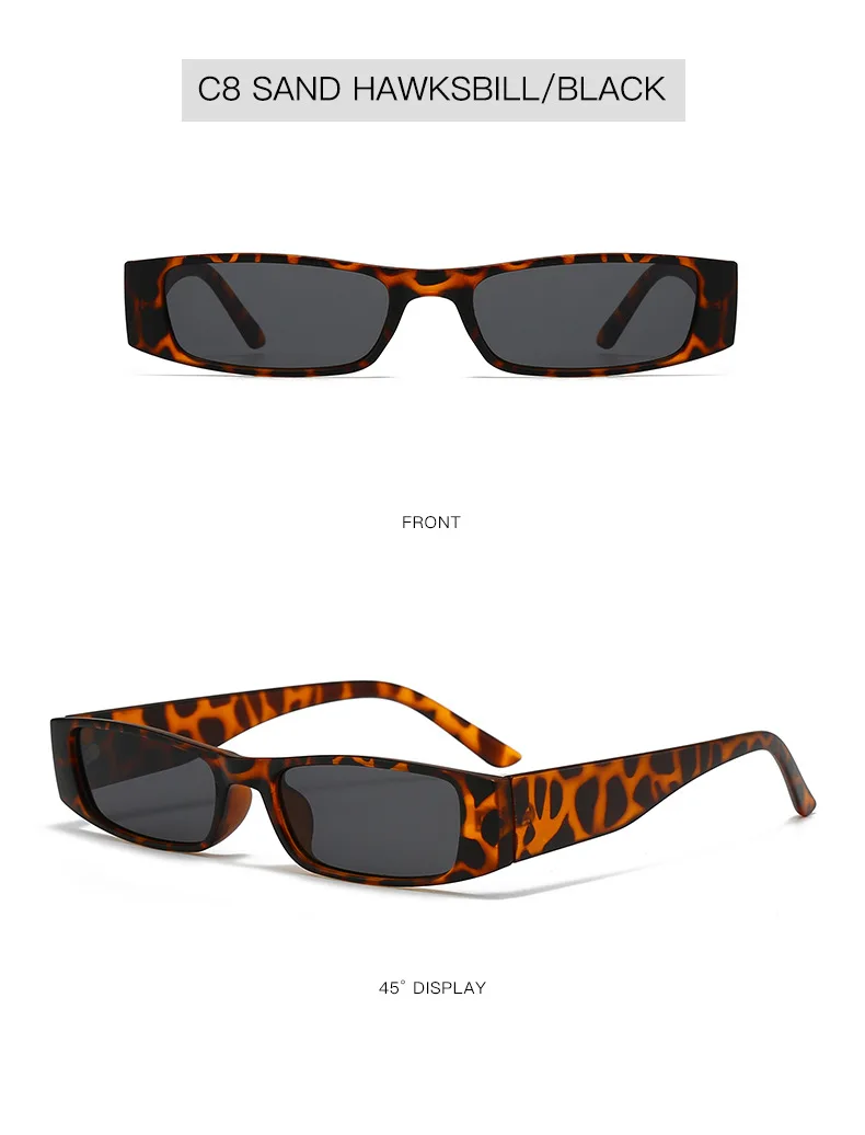 Neue Vintage Quadratische Sonnenbrille für Damen und Herren Marken-Rechteck-Sonnenbrille Ovale Brillen für Männer und Frauen – Detail 13