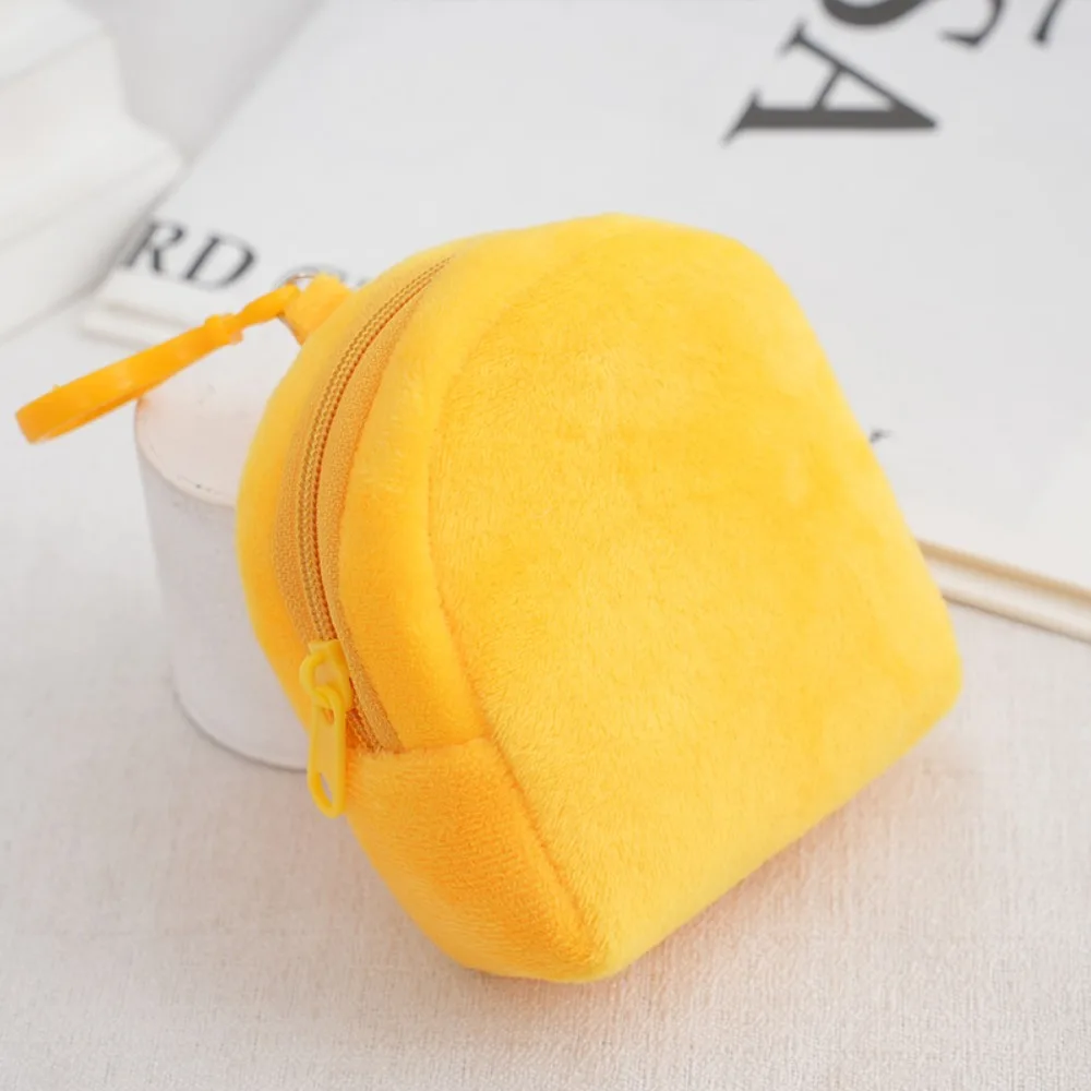 Portable Cartoon Plush Coin Purse Colorful Candy Color Mini Plush Coin Bag Accessorie Schoolbag Backpack Keychain Plush Purse