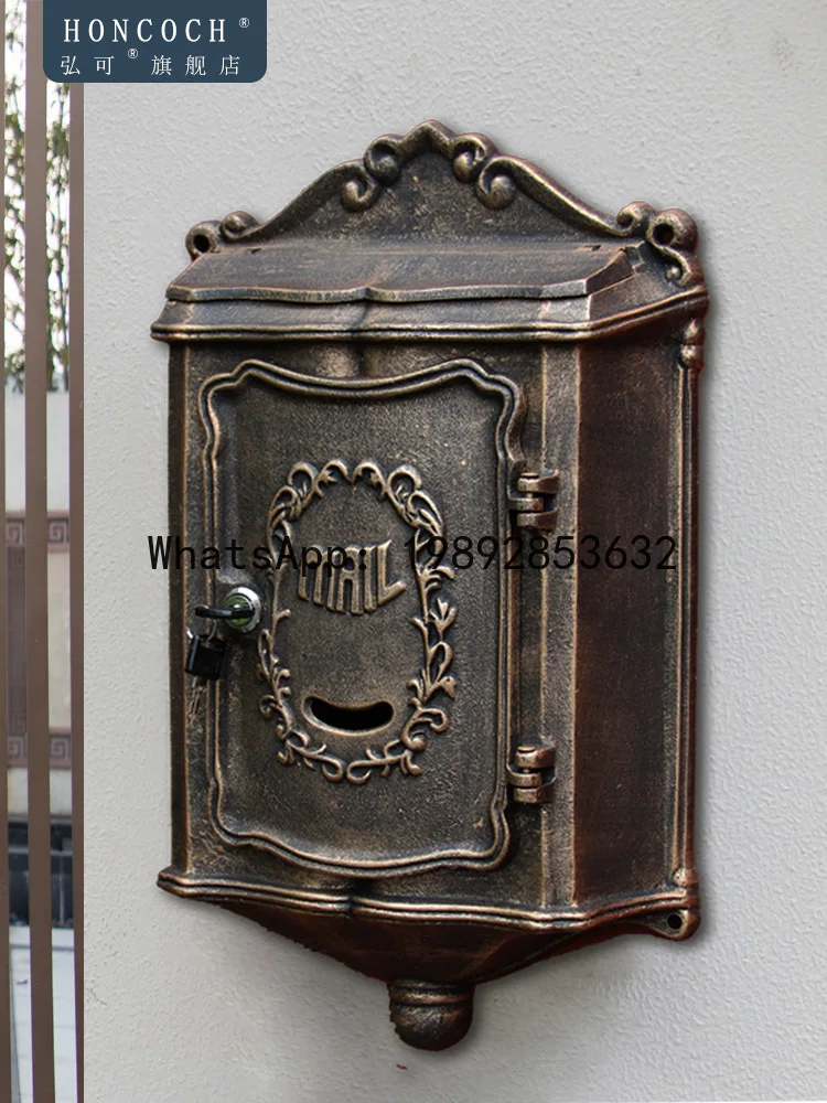 XL Mailbox Villa Entrance Outdoor Unobstructed Aluminum Rust-Resistant Non-Rainproof Mailbox
