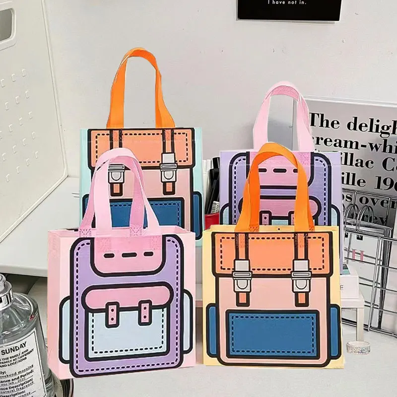 حقيبة هدايا حقيبة تخزين ملونة حقيبة يد ملف خفيفة الوزن للأطفال حقيبة حفلات لحفلات أعياد الميلاد والتسوق وتخزين الوجبات الخفيفة #3