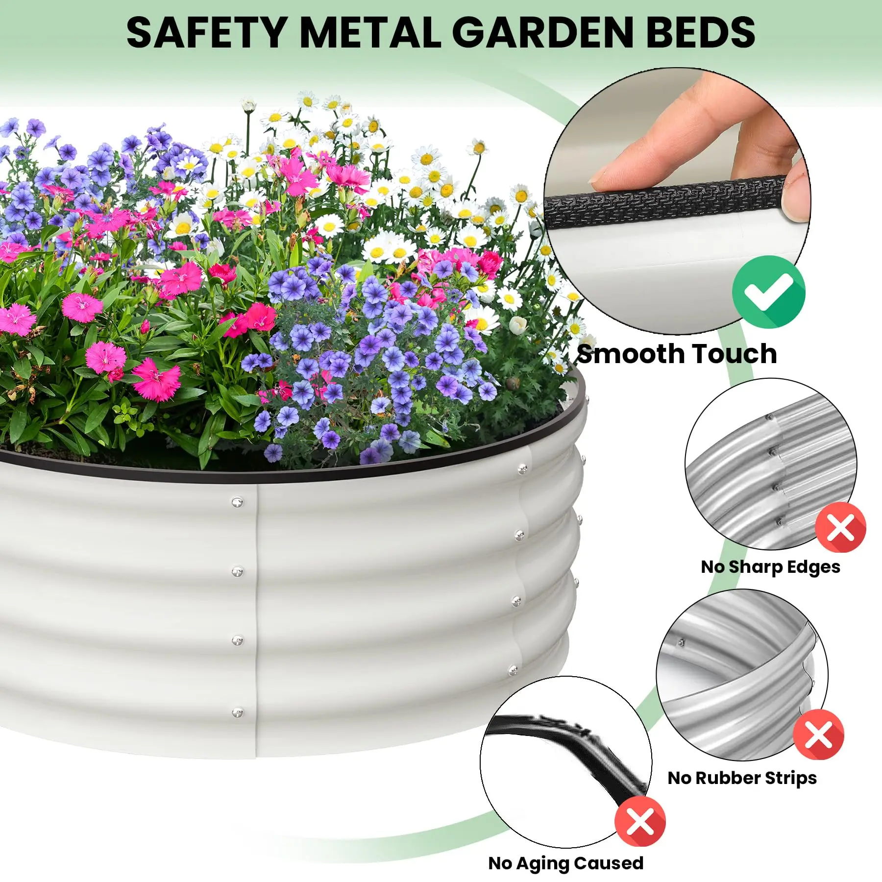 Heavy Duty Galvanized Steel Raised Garden Bed, Large Above Ground Metal Planter Box for Outdoor Vegetables Herbs Flowers –2 Pack