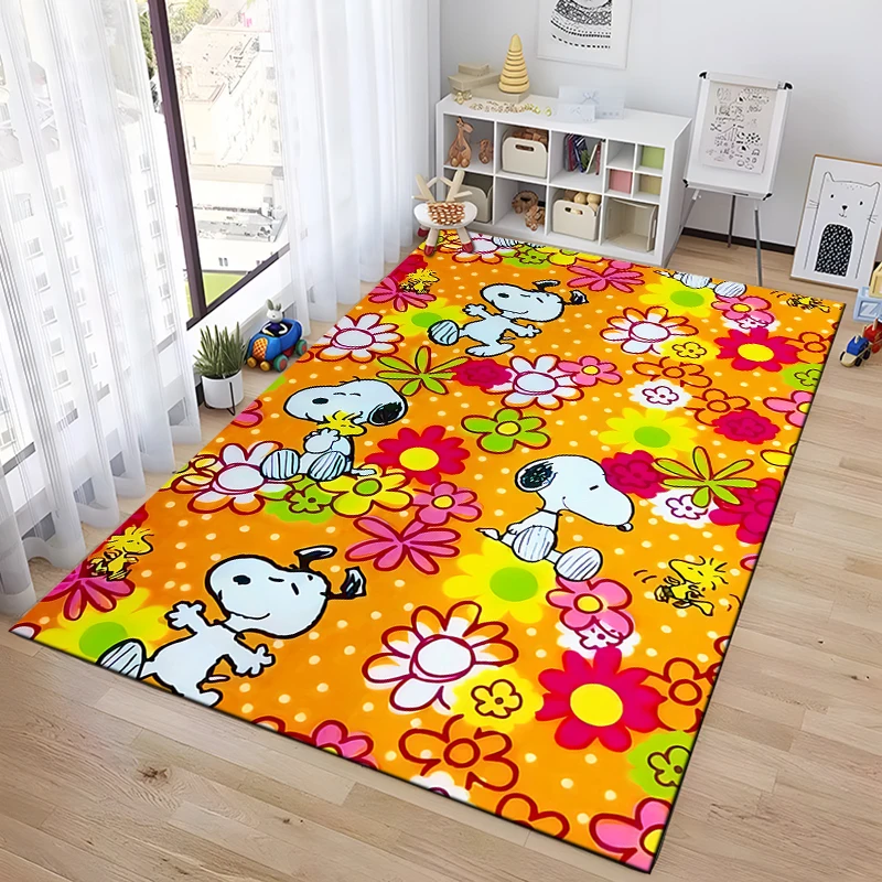 Cartoon Snoopy Disney Stitch Carpet for Living Room Home Decor Large Area Rug Bedroom Floor Rug Non-slip Easy Washable Mat