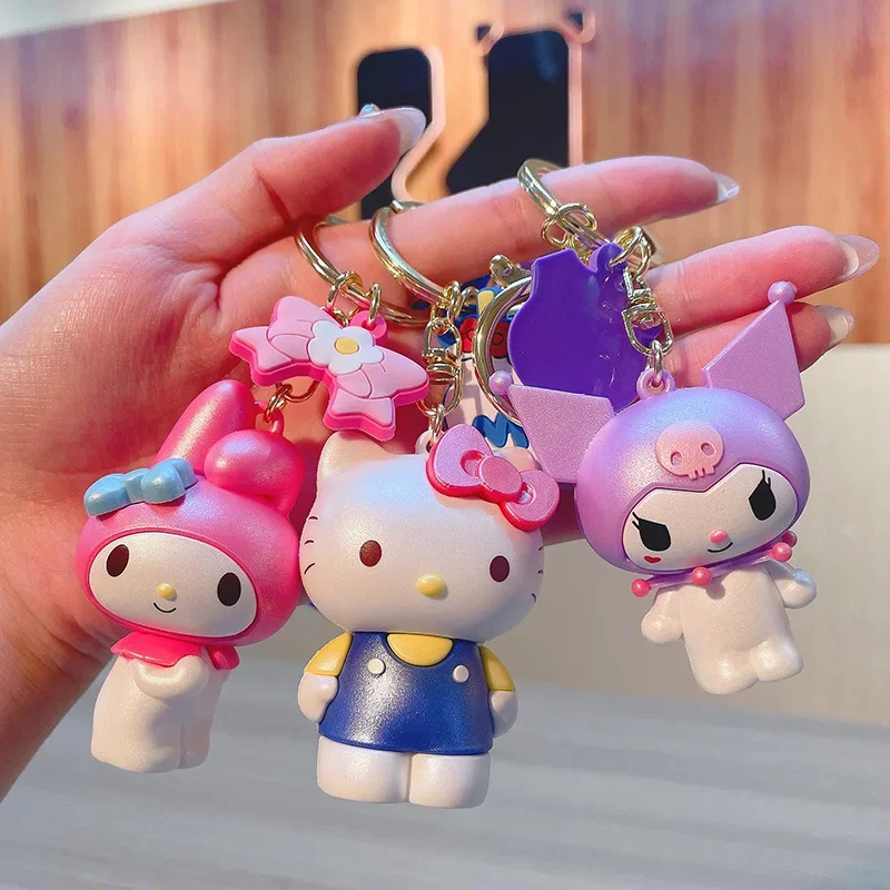 Kawaii Genuine Hello Kitty Keychain Cartoon Doll Cute Bags Pendant Bag Car Key Ring Girls Women Holiday Gift 2023 Car Key Ring