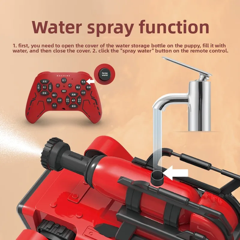 หุ่นยนต์สุนัข AI หุ่นยนต์ดับเพลิงอัจฉริยะ หุ่นยนต์สัตว์เลี้ยงอิเล็กทรอนิกส์ AI โต้ตอบด้วยเสียง ควบคุมด้วยรีโมท ของเล่นเด็ก