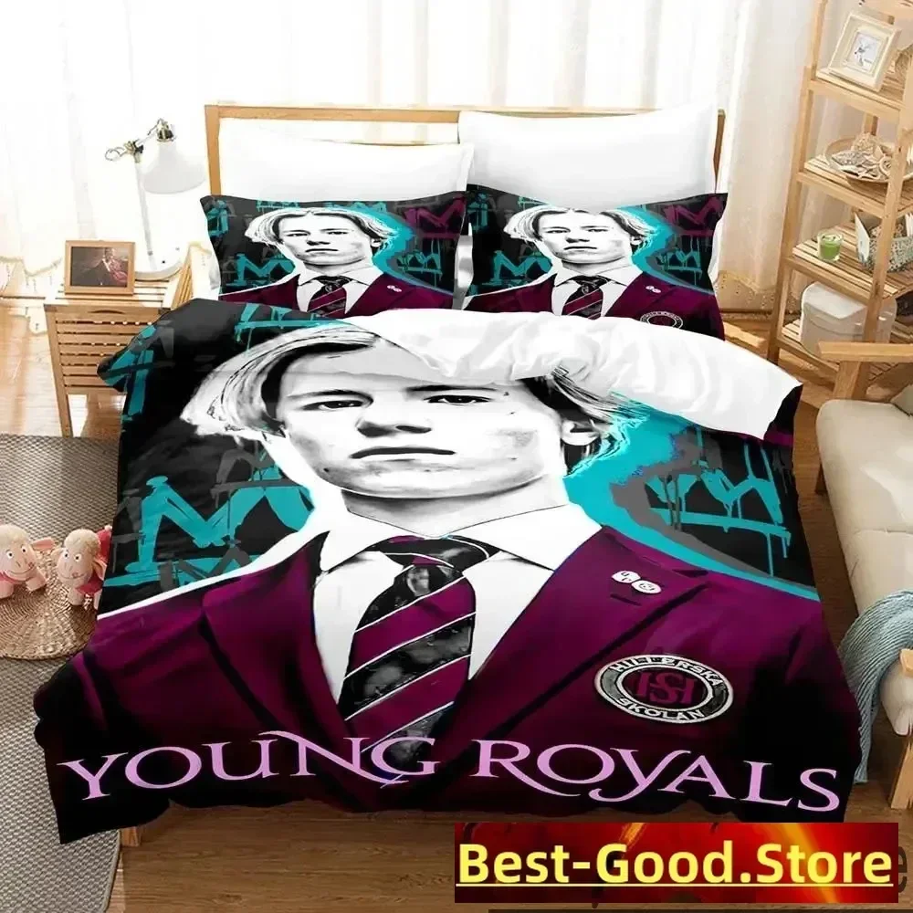 Juego de cama con estampado 3D de Young Royals, funda nórdica, funda de edredón, funda de almohada, edredón king Queen Size, juego de cama para niños y adultos