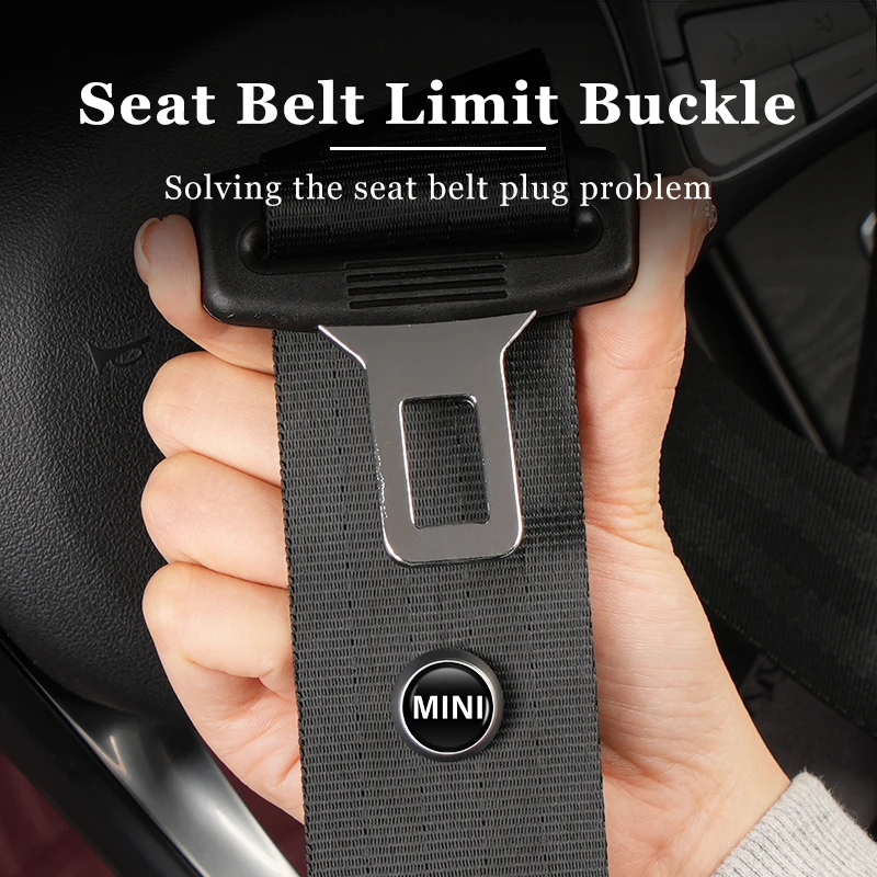 Car Logo Safety Belt Limit Buckle Seat Belt  Non-Slip Fixing Button For MINI Cooper One JCW R56 Countryman Paceman Clubman R58 R