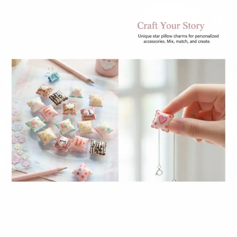 10Pcs Pattern Print Colorful Square Geometry Beads for DIY Jewelry and Fashion Garment Decorative Making