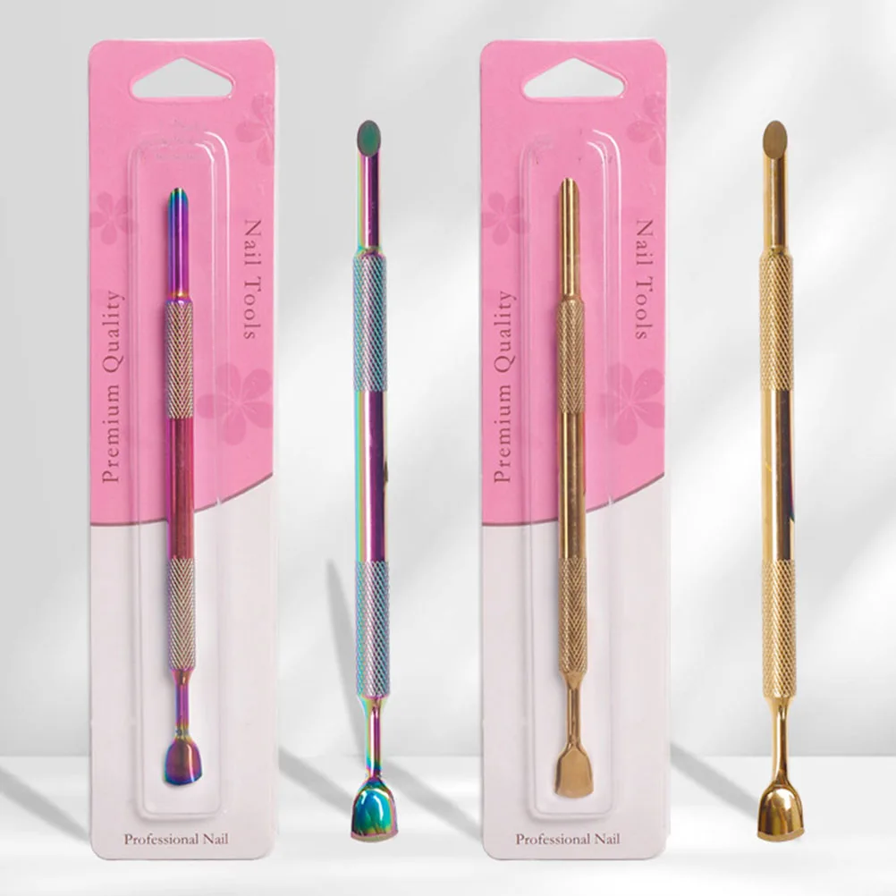 

1 set Double Headed Horseshoe Steel Push Remover Dual End Tool Manicure Pedicure Metal Art Portable Lightweight Durable for Nail