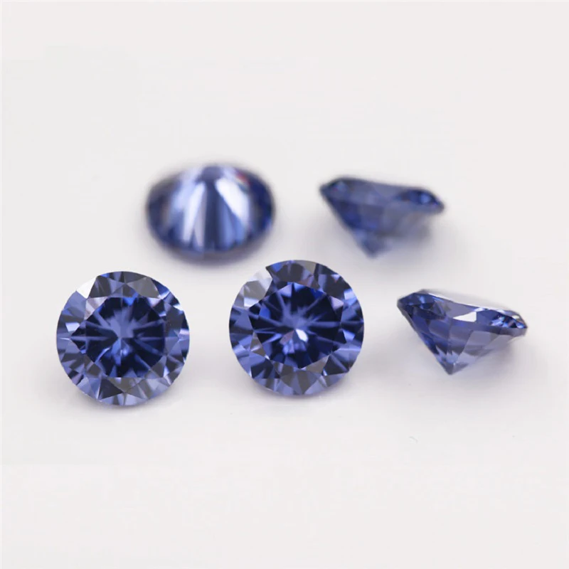 100pcs 1mm 1.5mm 2mm (Size 0.8~3mm) Blue Green Seablue Cubic Zirconia Stone AAAAA Round Brilliant Loose CZ Synthetic Gem