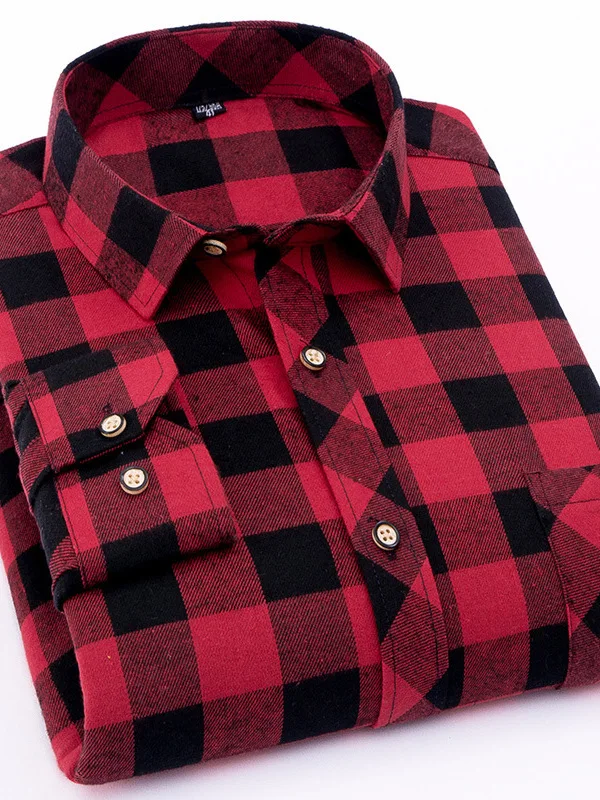 

Casual Large Size Plaid Long Sve irt Men's Casual Sle American Faion Loose Fit Long Sved irt for All Seasons