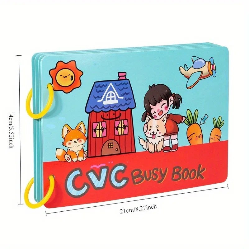 Early Learners CVC Word Building Busy Book Interactive Alphabet Puzzle Game Paper Handwriting Aid for Ages 3-6