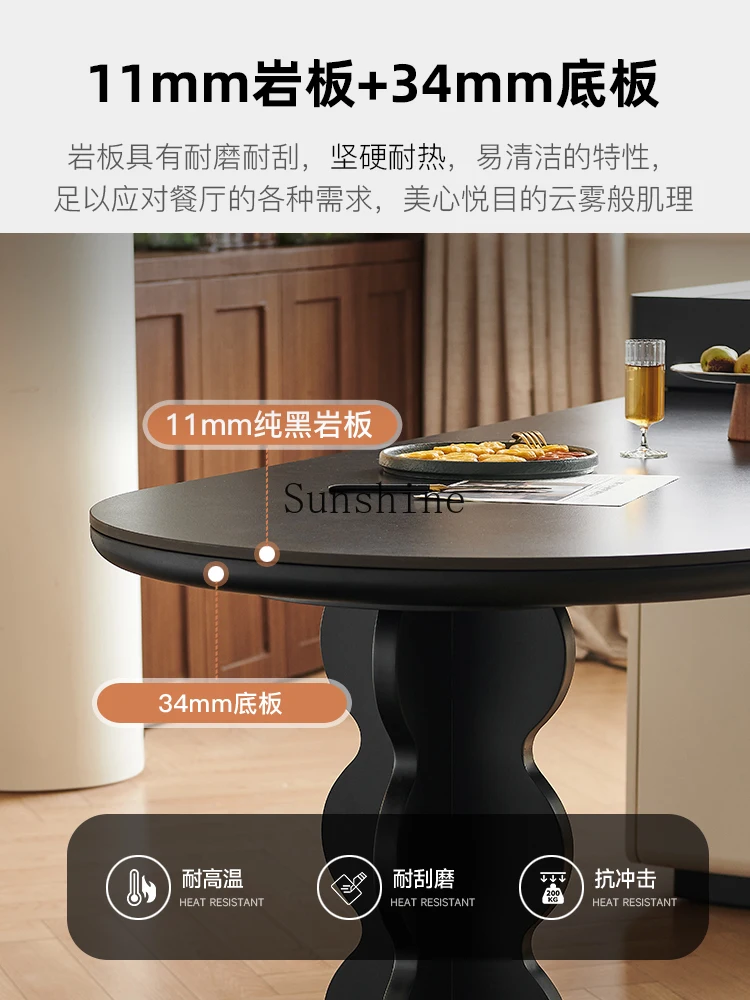 French antique multi-functional retractable island table integrated household small apartment