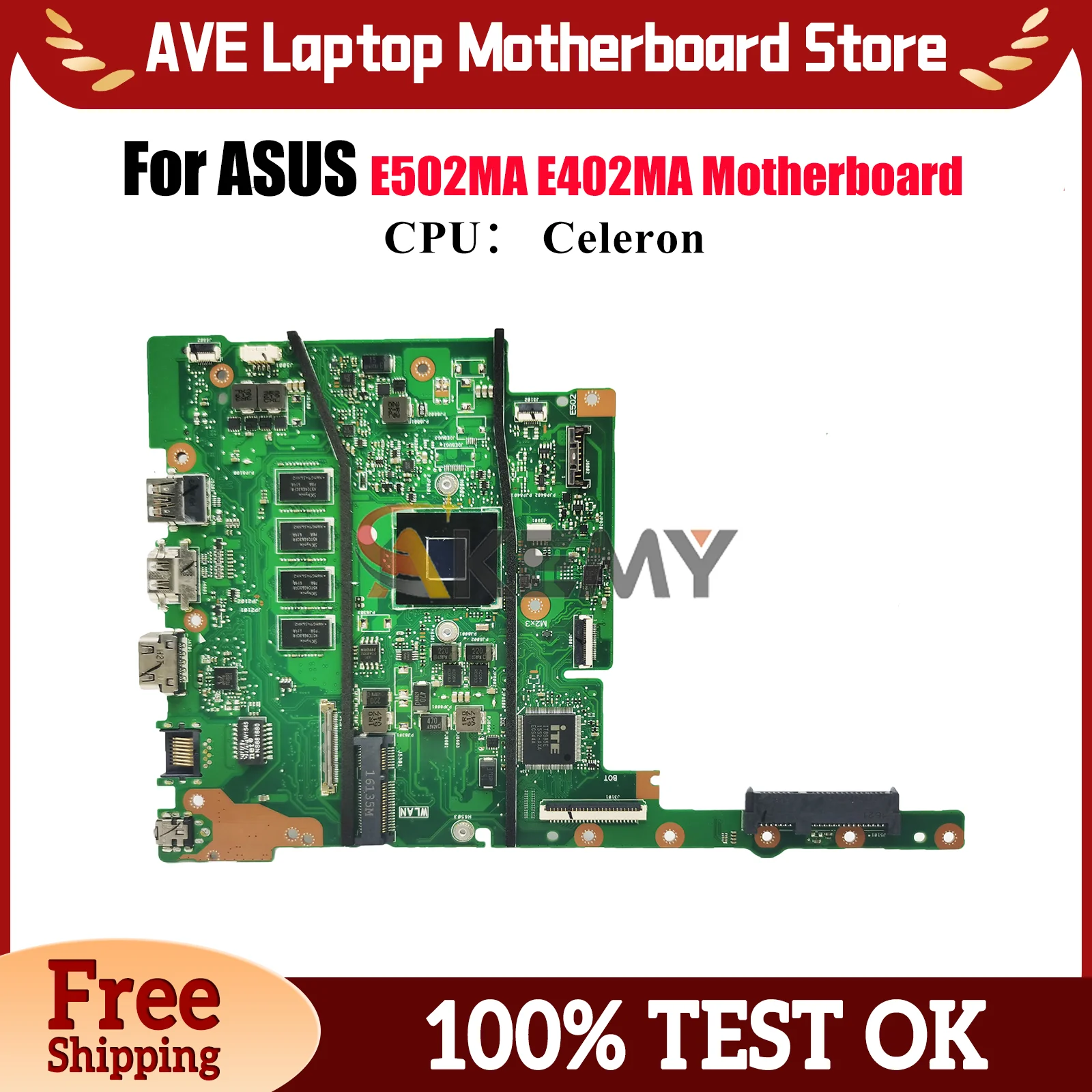 

E502MA Материнская плата для ноутбука ASUS EeeBook E402MA E402M Материнская плата для ноутбука с процессором Celeron 100% тестирование ОК быстрая доставка stk