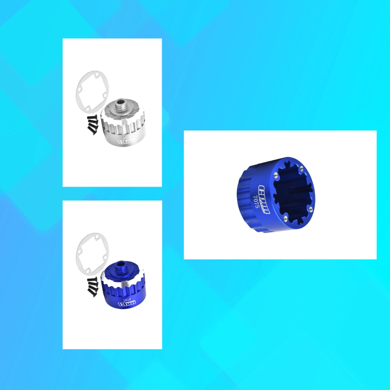 Carcasa diferencial trasera central delantera de aleación GPM 7075 para LOSI 1/6 Super Baja Rey 1,0/2,0