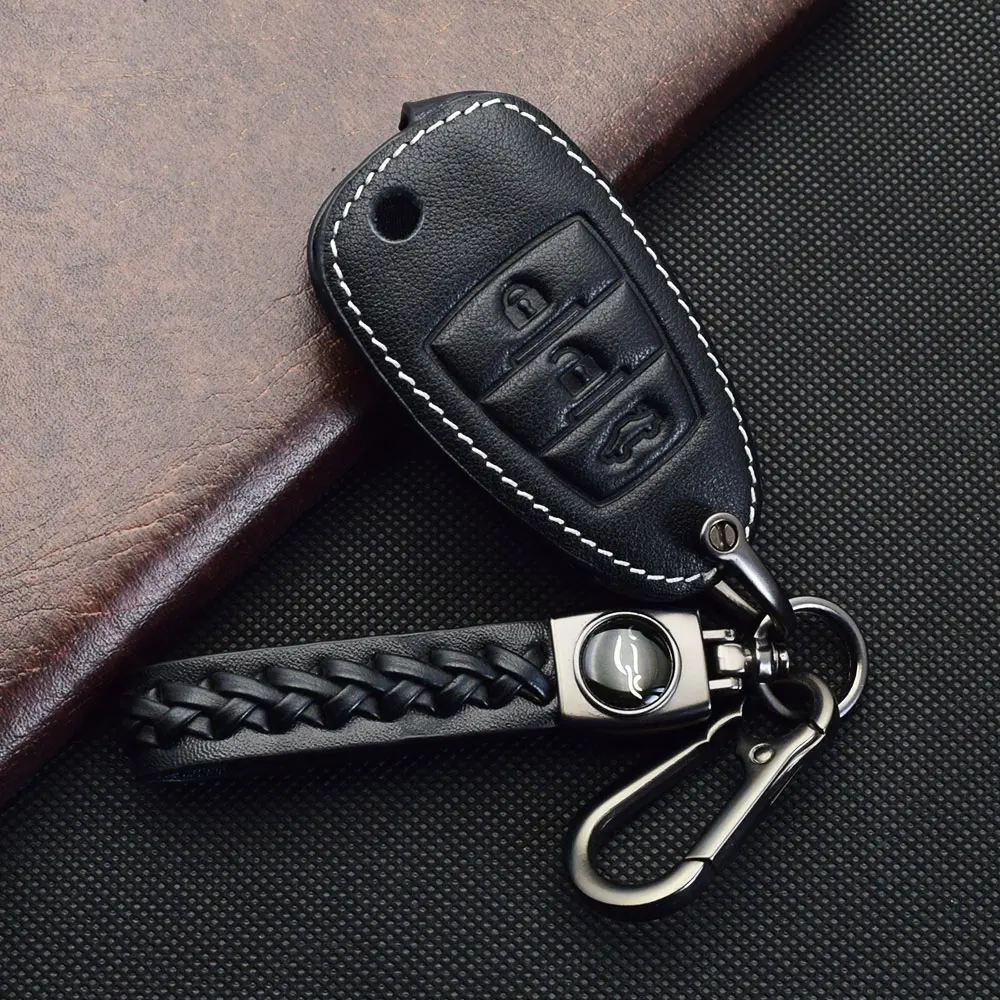 ATOBABI الجلود غطاء مفتاح السيارة حقيبة ل FAW Besturn X80 2015 2016 2017 2018 الوجه عن بعد Fobs شل حامي حالة اكسسوارات السيارات #5