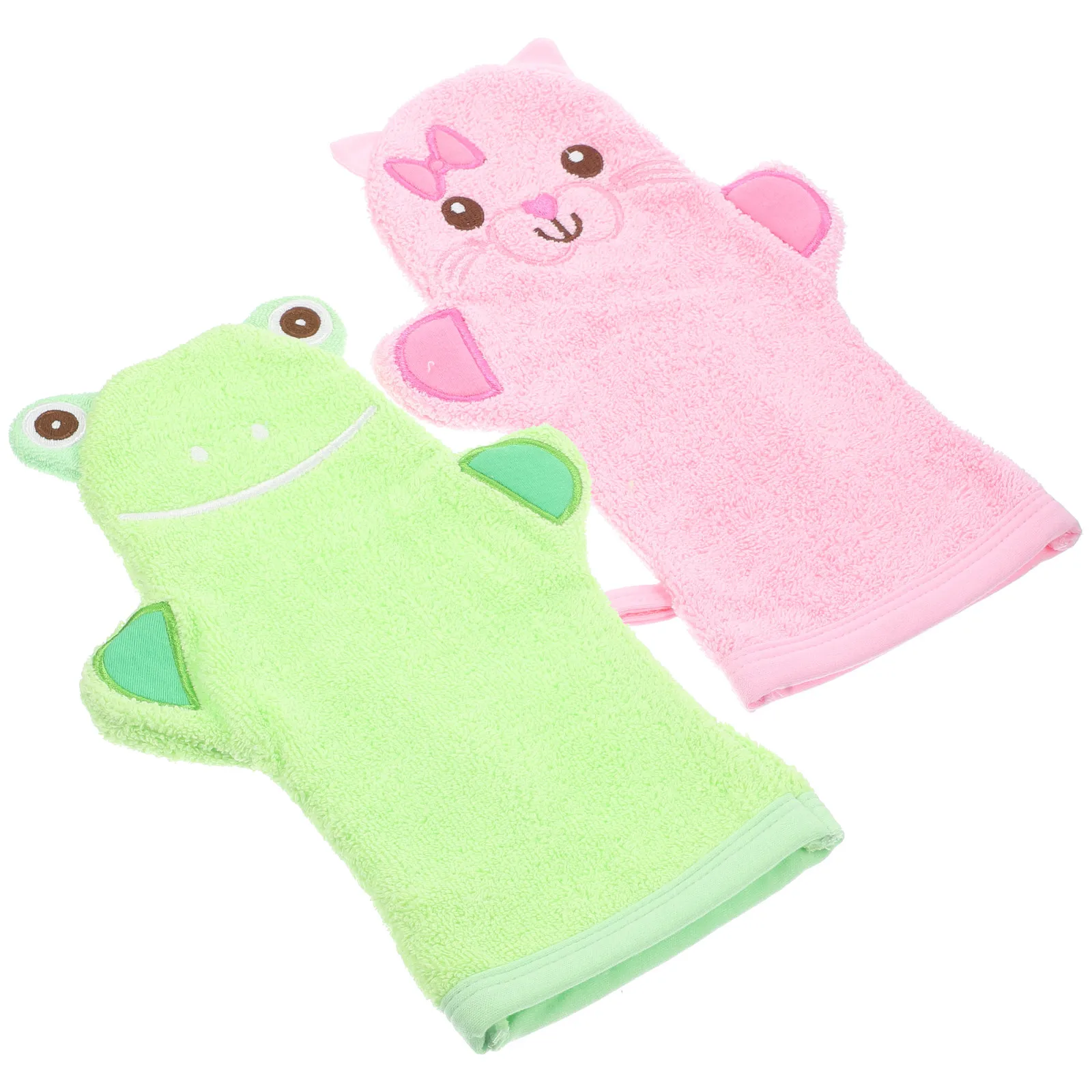 

2Pcs Cartoon Bath Gloves for Kids Baby Shower Mitts Exfoliating Scrubbing Glove Soft Skin Cleaning Tool Reusable Bath Mittens