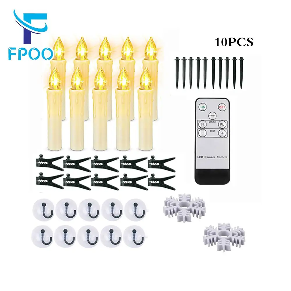 LED Light Candles Flameless Flashing & Timer Remote Christmas Tree Candle Light Home Decoration Birthday Black Fake Led Candle