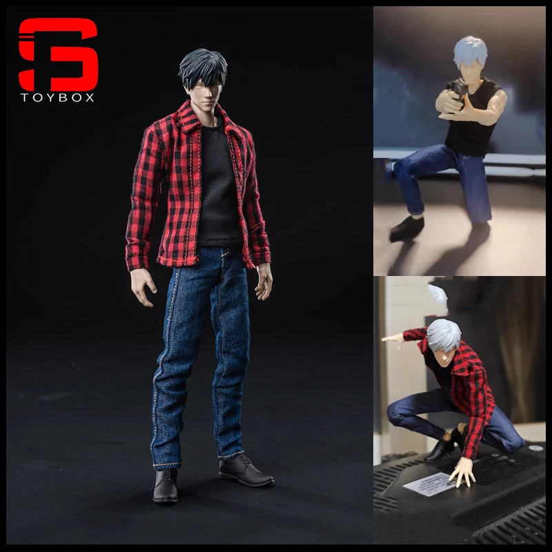 VTOYS X BMS Scala 1/12 Camicia rossa T-shirt nera Jeans Modello di vestiti Misura 12 pollici Soldato maschio Action Figure Body