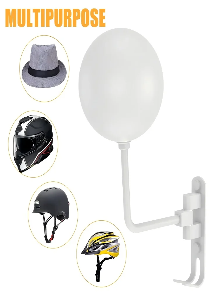 AliExpress NONE Wall Mount Motorcycle Helmet Holder 180°Rotation Football Bicycle Helmet Rack Helmet Display Hanger Stand for Caps With 2 Hooks