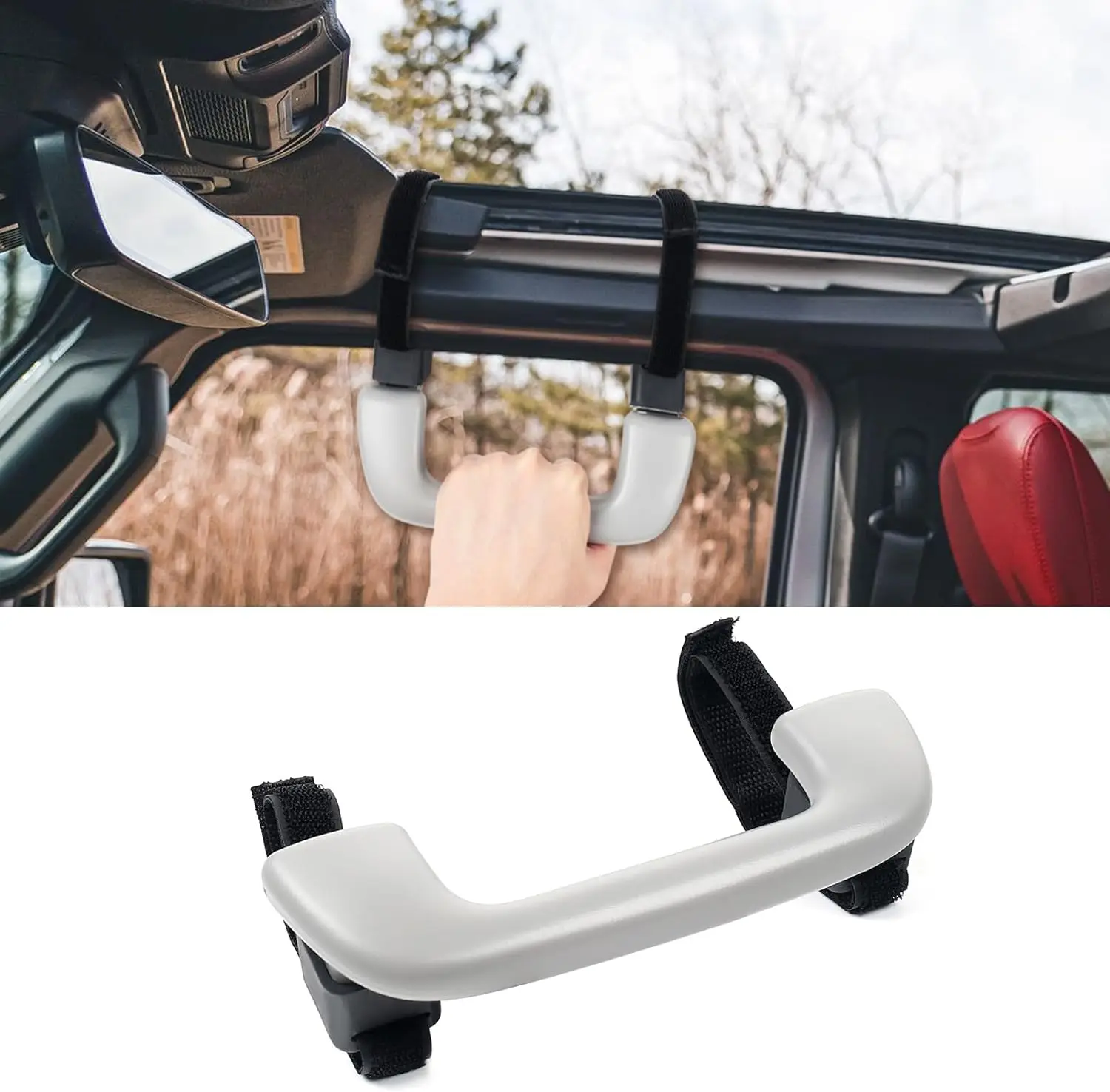 

Handles Grab Roll Bar Grab Handles for Jeep Wrangler TJ JK JL YJ for Jeep Jk Door Hand Grips Grey Non-slip Interior Roof Grab Ga