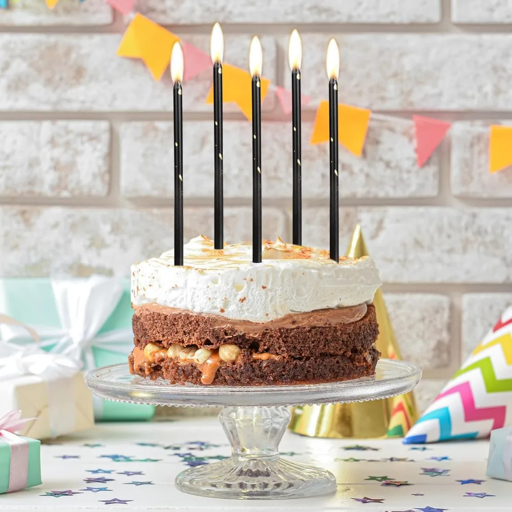 Geburtstagskerzen mit Farbverlauf in Blau, 6/24 Stück, metallische Kuchenkerze für Geburtstagsfeier, eisblaue Geburtstagskuchen-Cupcake-Dekorationen – Detail 8