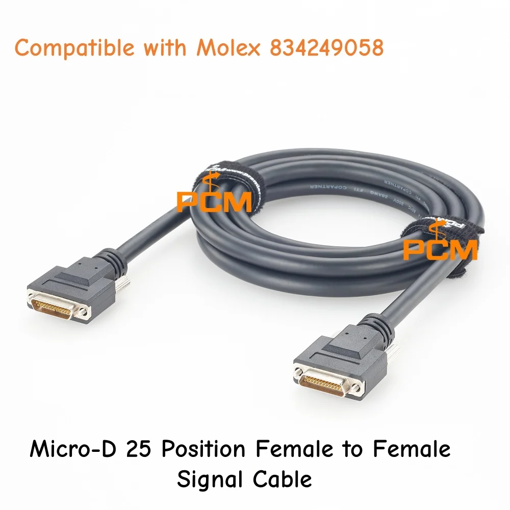 Micro D 25-poliges Buchsen-zu-Buchsen-Signalkabel, kompatibel mit Molex 834249058, Kabelbaum für industrielle Steuerungs- und Testausrüstung – Detail 1