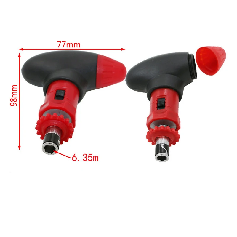 1pc 1/4 Inch Ratchet T Type Screwdriver Handle For 6.35MM  Shank Bits Household Screw Driver Bit Holder Tool