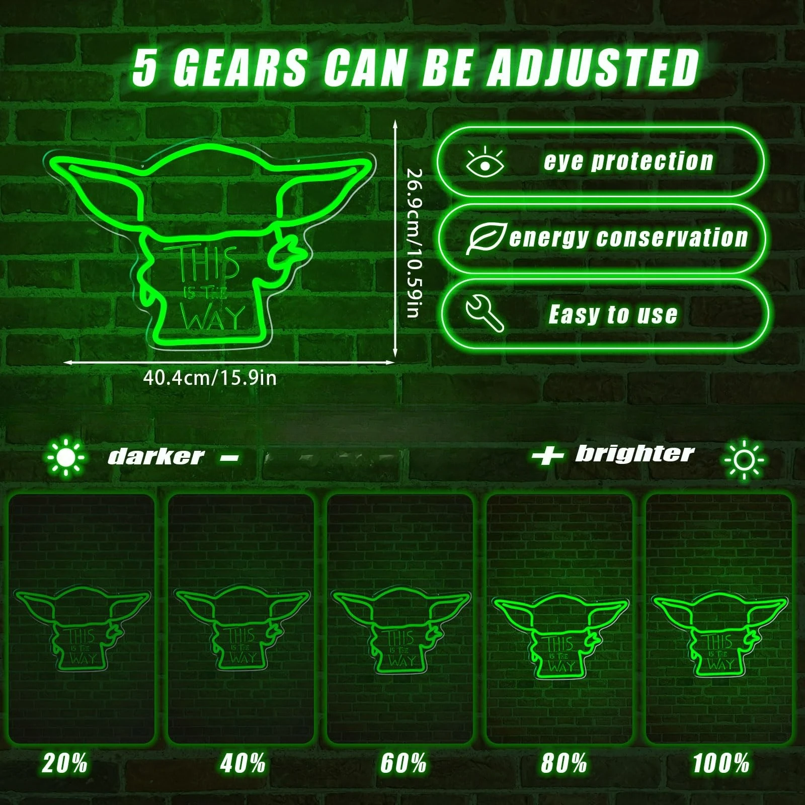 This Is The Way Alien Neon Signs Usb Dimmable Led Sign Wars Game Neon Light Wall Decor for Man Cave Bedroom Living Room