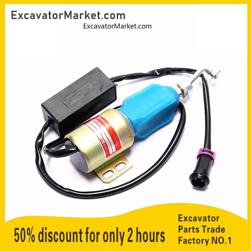 

For suitable for Jingong stop flameout solenoid valve oil cutoff solenoid SD-003A2 parking switch controller 24v excavator Spare