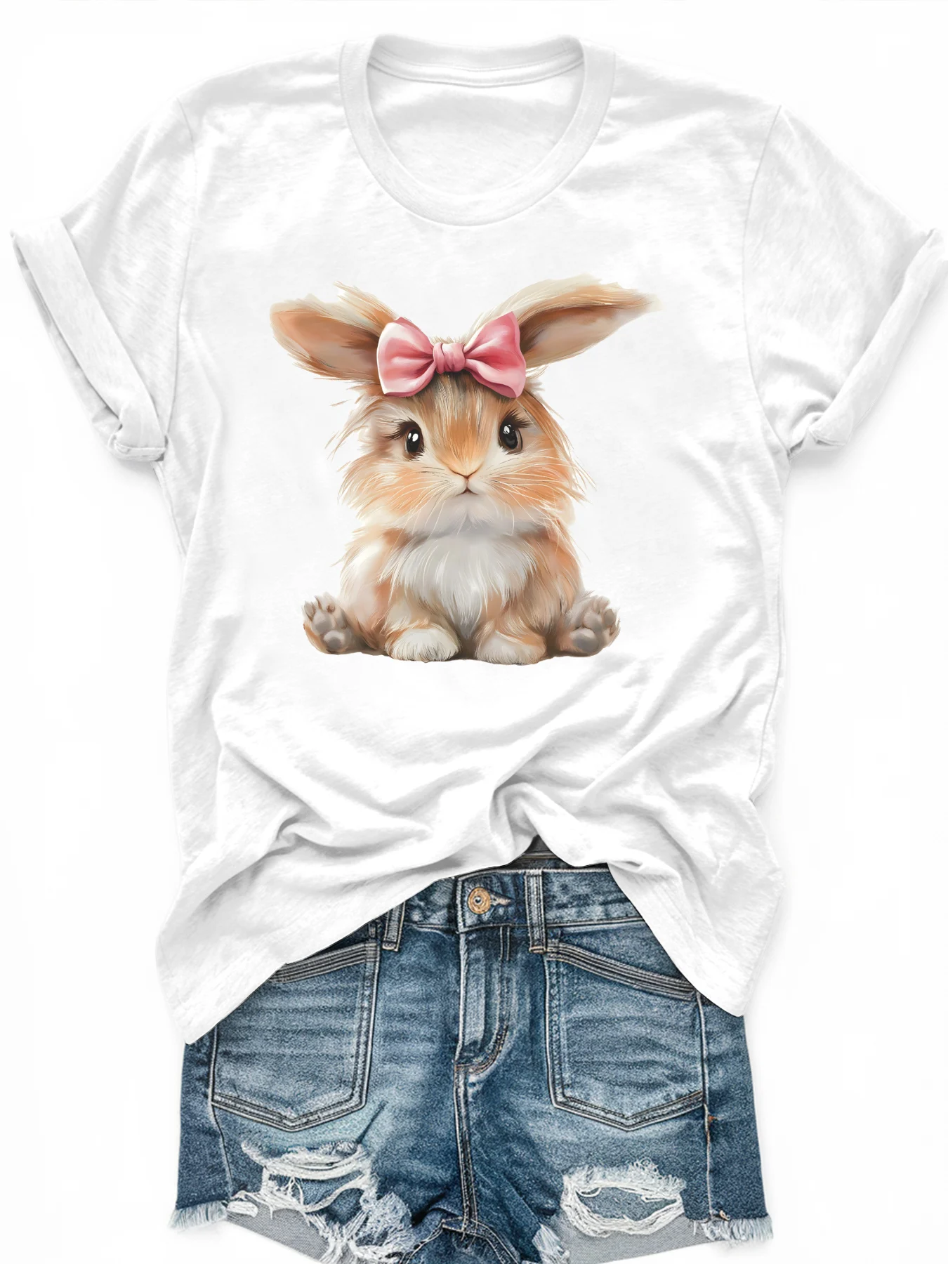 

Women's PLUS-size Printed Short-sleeved T-shirt, Loose and Casual, Soft, Comfortable and Breathable, Outdoor Sports