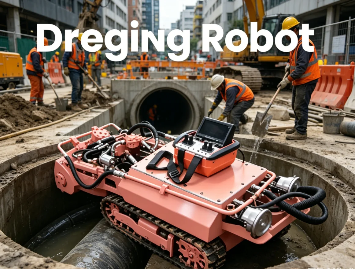 Customized Underwater Dredging Robot with Camera Monitoring Sediment Removal Equipment
