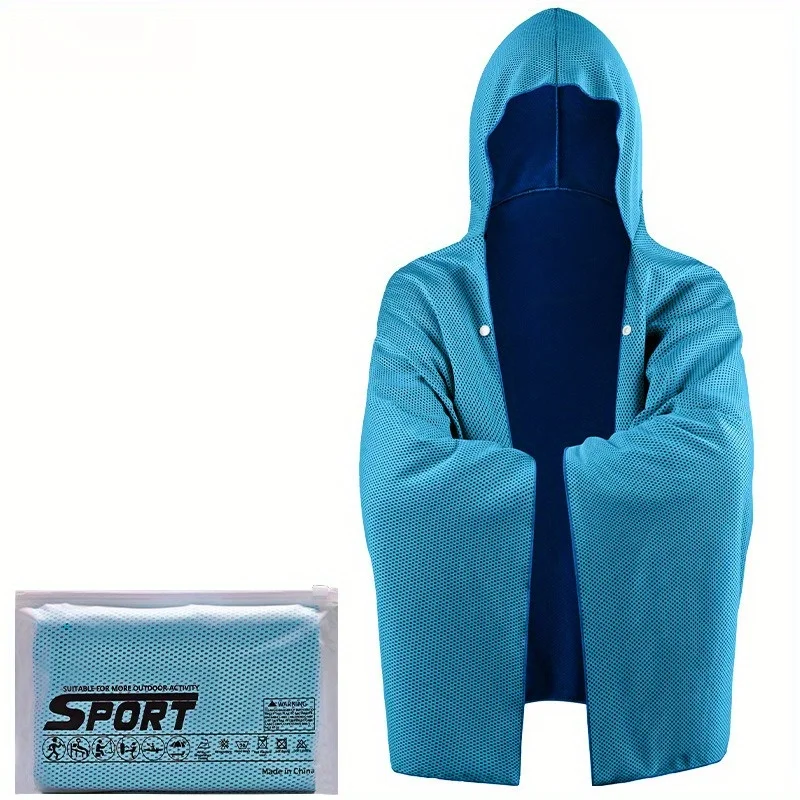 

Outdoor Sports Cold Sensation Sun Protection Large Quick Dry Hooded Beach Towel Absorbent Sunshade Shoulder Shawl Ice Cool Towel