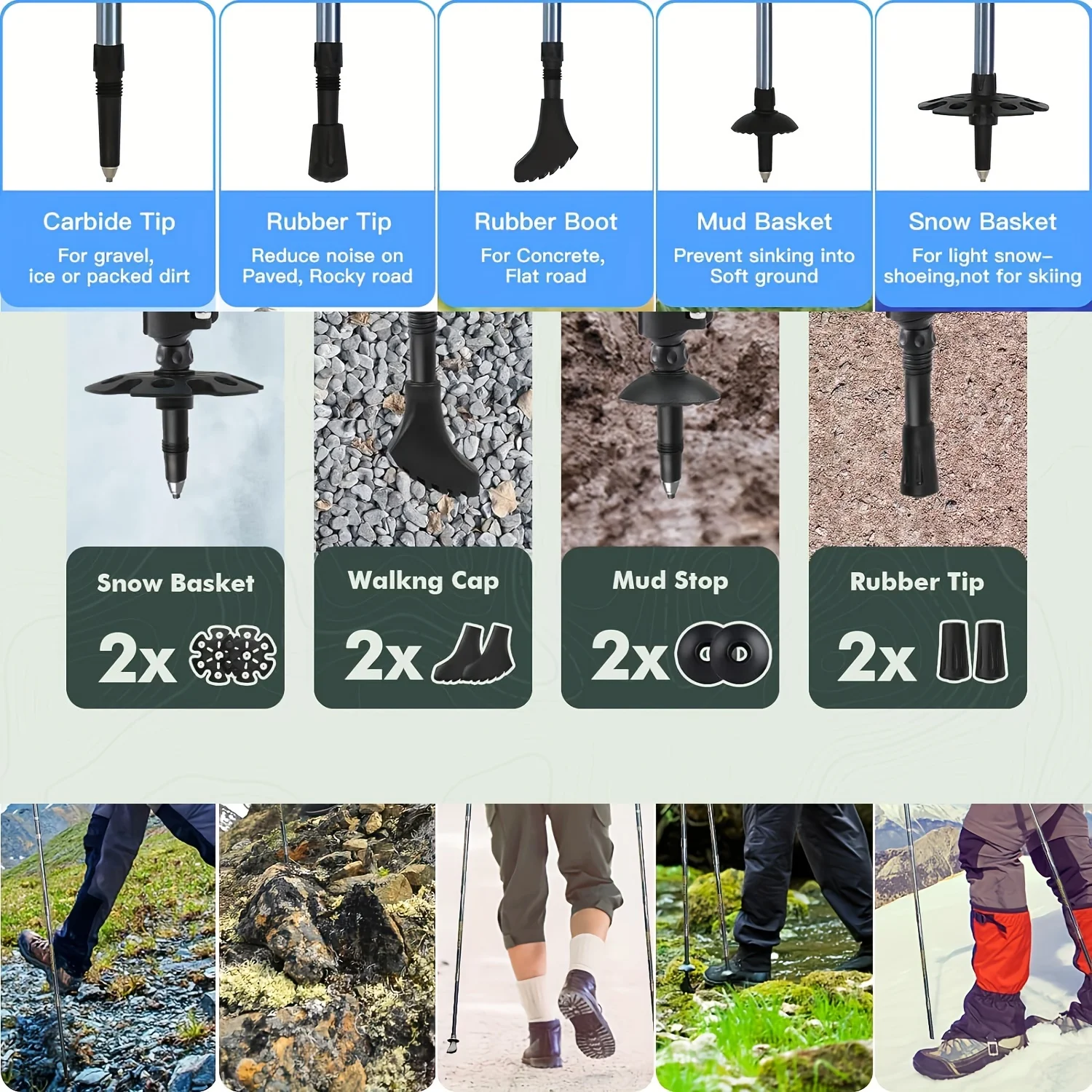 Paquete de 2 Baston de Trekking de Fibra de Carbono, Ligeros, Telcópicos, Ajustabl, con Amortiguación y Agarre Extendido para Senderismo y Caminatas al Aire Libre - AliExprs 18 Paquete de 2 Baston de Trekking de Fibra de Carbono, Ligeros, Telcópicos, Ajustabl, con Amortiguación y Agarre Extendido para Senderismo y Caminatas al Aire Libre - AliExprs 18