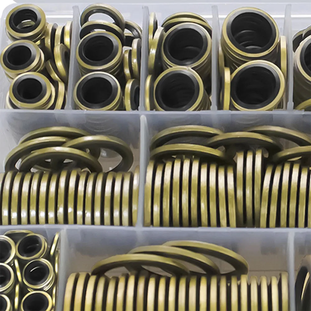 378 Pcs Metal Bonded Sealing Washer Assortment Kit M6 M8 M10 M12 M14 M16 M18 M20 M22 M24 M27 M30 Seal Gasket Repair Set