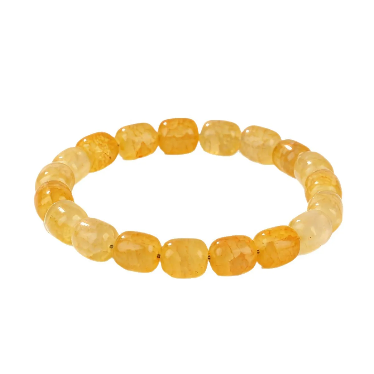 1 Stück gelbes Armband mit Kristallperlen für Damen, aus Naturstein, mit geometrischen Perlen, elastische Kette, modisches Schmuckstück für Damen, geeignet für Partys. – Detail 5