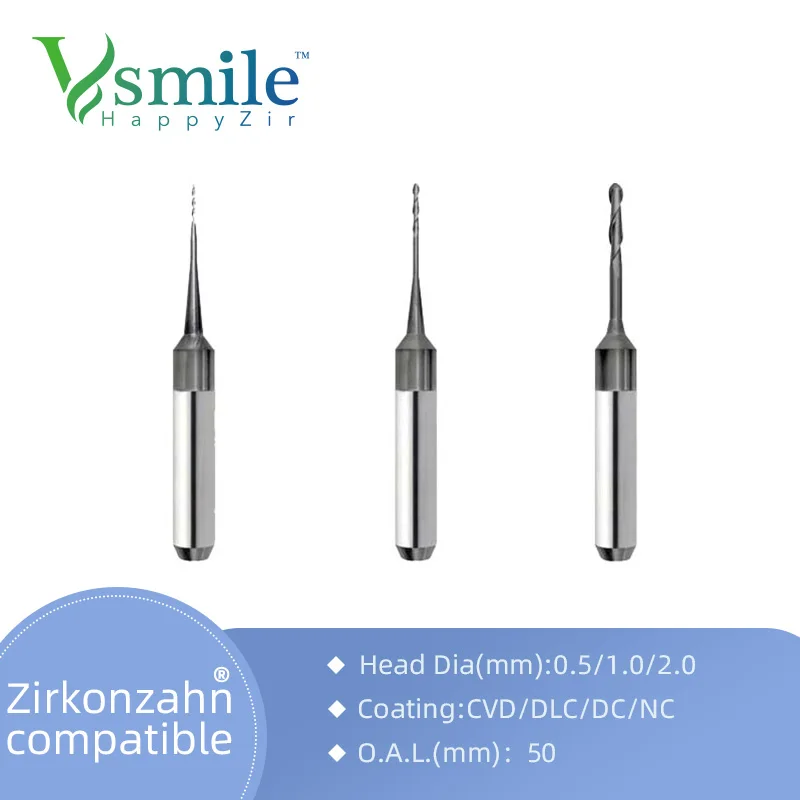 

Popular Dental Tools Shank 6.0mm for Zirconia/pmma with Diamond Coating for CAD CAM Milling Machine Zirkonzahn M1M2