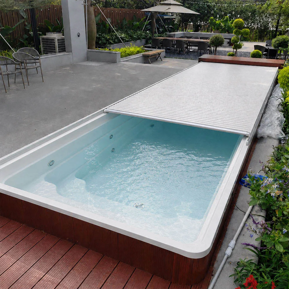Cubierta de Piscina con Aislamiento para Niños, Cubierta Solar Automática para Piscina, Cubierta Retráctil para Piscina