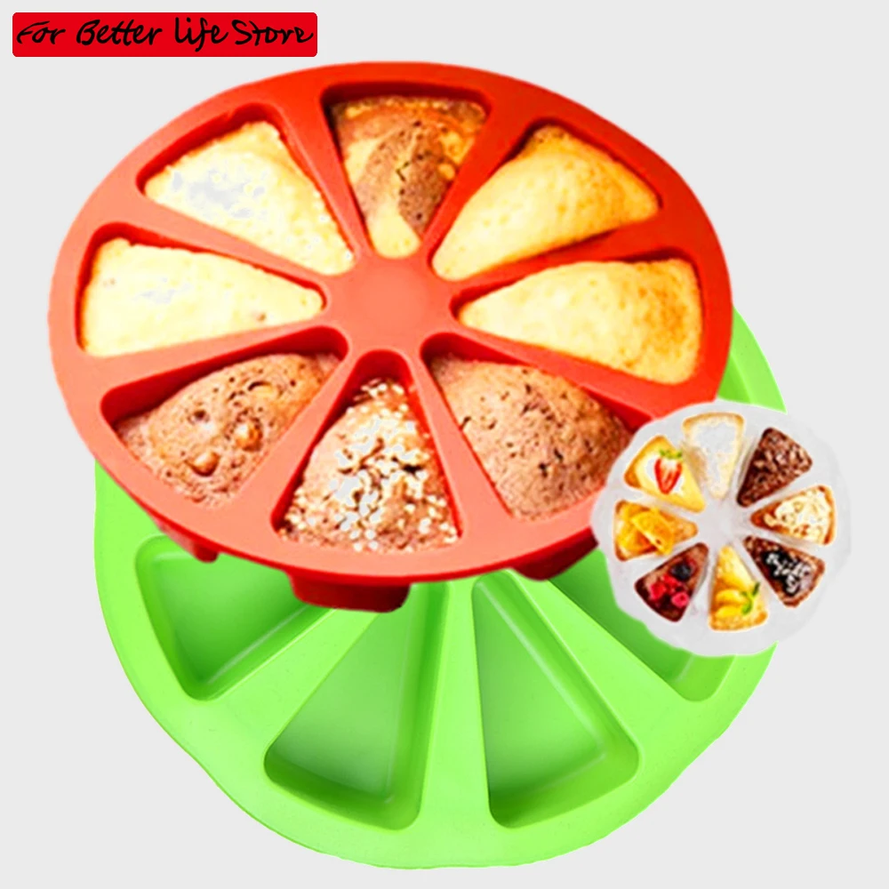 

1PC circular silicone 8-grid cake mold for baking pastry pizza pot DIY soft and easy to peel high-temperature baking tray